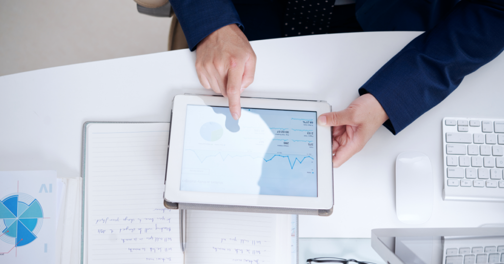 A tablet being held by a person to illustrate smb net terms